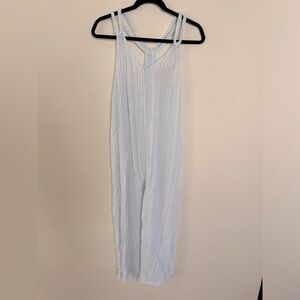C&C California Women’s Maxi Gauze Coverup Light Blue White Silver Size S